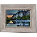 Tablou special 24X19cm. Imi ridic ochii spre munti..